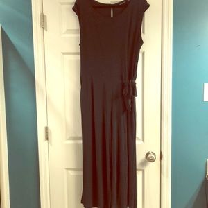 Emerald green jumpsuit with tie in front